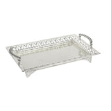 Maxbell Iron Food Tray Serving Platter Table Organizer for Home Kitchen Dessert Argent