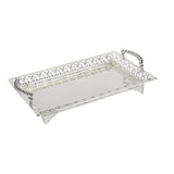 Maxbell Iron Food Tray Serving Platter Table Organizer for Home Kitchen Dessert Argent