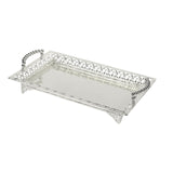 Maxbell Iron Food Tray Serving Platter Table Organizer for Home Kitchen Dessert Argent