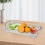 Maxbell Iron Food Tray Serving Platter Table Organizer for Home Kitchen Dessert Argent