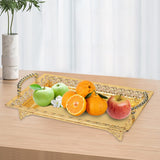 Maxbell Iron Food Tray Serving Platter Table Organizer for Home Kitchen Dessert Aureate