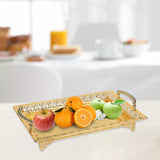 Maxbell Iron Food Tray Serving Platter Table Organizer for Home Kitchen Dessert Aureate