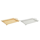 Maxbell Metal Iron Food Serving Tray with Handles for Home Party Elegant Retro Style Aureate