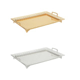Maxbell Metal Iron Food Serving Tray with Handles for Home Party Elegant Retro Style Aureate