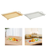 Maxbell Metal Iron Food Serving Tray with Handles for Home Party Elegant Retro Style Aureate