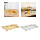 Maxbell Metal Iron Food Serving Tray with Handles for Home Party Elegant Retro Style Aureate