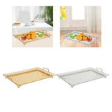 Maxbell Metal Iron Food Serving Tray with Handles for Home Party Elegant Retro Style Aureate