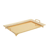 Maxbell Metal Iron Food Serving Tray with Handles for Home Party Elegant Retro Style Aureate