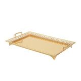 Maxbell Metal Iron Food Serving Tray with Handles for Home Party Elegant Retro Style Aureate