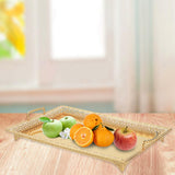 Maxbell Metal Iron Food Serving Tray with Handles for Home Party Elegant Retro Style Aureate