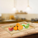 Maxbell Metal Iron Food Serving Tray with Handles for Home Party Elegant Retro Style Aureate