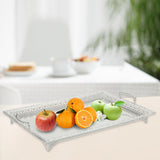 Maxbell Metal Iron Food Serving Tray with Handles for Home Party Elegant Retro Style Argent