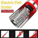 Maxbell Electric Fish Scaler Automatic Fish Scale Cleaning Seafood Tools for Kitchen Red