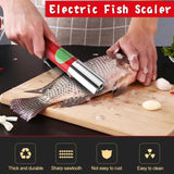 Maxbell Electric Fish Scaler Automatic Fish Scale Cleaning Seafood Tools for Kitchen Red