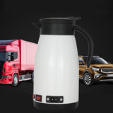Maxbell Car Kettle Boiler 12V 24V 680ml Heated Water Cup Good Sealing Performance White