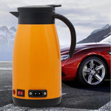 Maxbell Car Kettle Boiler 12V 24V 680ml Heated Water Cup Good Sealing Performance Orange