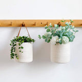 Maxbell Hanging Rope Basket Decorative Baskets for Living Room Decoration White