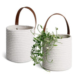 Maxbell Hanging Rope Basket Decorative Baskets for Living Room Decoration White