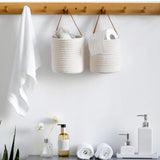 Maxbell Hanging Rope Basket Decorative Baskets for Living Room Decoration White