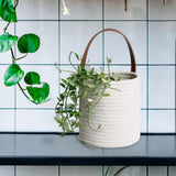 Maxbell Hanging Rope Basket Decorative Baskets for Living Room Decoration White