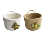 Maxbell Round Basket Flower Arrangement with Handle for Bedroom Party Indoor Outdoor Khaki