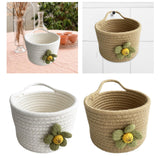 Maxbell Round Basket Flower Arrangement with Handle for Bedroom Party Indoor Outdoor Khaki