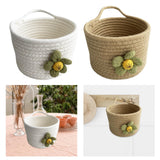 Maxbell Round Basket Flower Arrangement with Handle for Bedroom Party Indoor Outdoor Khaki