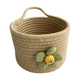 Maxbell Round Basket Flower Arrangement with Handle for Bedroom Party Indoor Outdoor Khaki