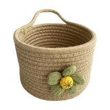 Maxbell Round Basket Flower Arrangement with Handle for Bedroom Party Indoor Outdoor Khaki
