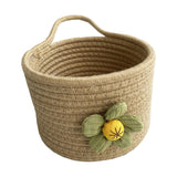 Maxbell Round Basket Flower Arrangement with Handle for Bedroom Party Indoor Outdoor Khaki