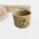 Maxbell Round Basket Flower Arrangement with Handle for Bedroom Party Indoor Outdoor Khaki