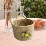Maxbell Round Basket Flower Arrangement with Handle for Bedroom Party Indoor Outdoor Khaki