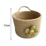 Maxbell Round Basket Flower Arrangement with Handle for Bedroom Party Indoor Outdoor Khaki