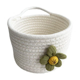 Maxbell Round Basket Flower Arrangement with Handle for Bedroom Party Indoor Outdoor White