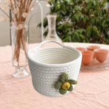 Maxbell Round Basket Flower Arrangement with Handle for Bedroom Party Indoor Outdoor White