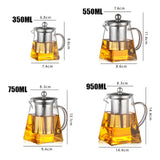 Maxbell Glass Teapot with Strainer Tea Maker Pot Jug for Iced tea Bags Hotel 550ml
