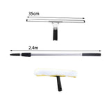 Maxbell Telescopic Rod Window Squeegee Long Handle Scrubber for Shower Door Wall Home Without Accs 2.4m