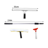 Maxbell Telescopic Rod Window Squeegee Long Handle Scrubber for Shower Door Wall Home With Accs 2.4m