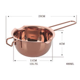 Maxbell Stainless Steel Double Boiler Metls Pot 400ml for Melting Chocolate Sturdy A