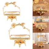 Maxbell Serving Tray Iron Dessert Organizer Ornaments for Coffee Capsule bread 26cmx18cmx29cm