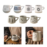 Maxbell 400ml Coffee Cup Drinking Cups Espresso Mug Retro for Yogurt Office Travel Flower