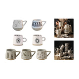 Maxbell 400ml Coffee Cup Drinking Cups Espresso Mug Retro for Yogurt Office Travel Flower