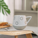 Maxbell 400ml Coffee Cup Drinking Cups Espresso Mug Retro for Yogurt Office Travel Flower