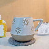 Maxbell 400ml Coffee Cup Drinking Cups Espresso Mug Retro for Yogurt Office Travel Flower