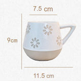 Maxbell 400ml Coffee Cup Drinking Cups Espresso Mug Retro for Yogurt Office Travel Flower