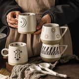 Maxbell 400ml Coffee Cup Drinking Cups Espresso Mug Retro for Yogurt Office Travel arrows