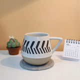 Maxbell 400ml Coffee Cup Drinking Cups Espresso Mug Retro for Yogurt Office Travel arrows