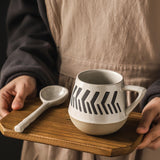 Maxbell 400ml Coffee Cup Drinking Cups Espresso Mug Retro for Yogurt Office Travel arrows