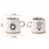 Maxbell 400ml Coffee Cup Drinking Cups Espresso Mug Retro for Yogurt Office Travel star B