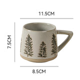 Maxbell 400ml Coffee Cup Drinking Cups Espresso Mug Retro for Yogurt Office Travel tree
